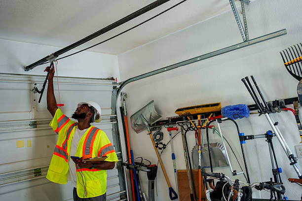 Professional Garage Door Panel Replacement technician working in Santa Clara, UT